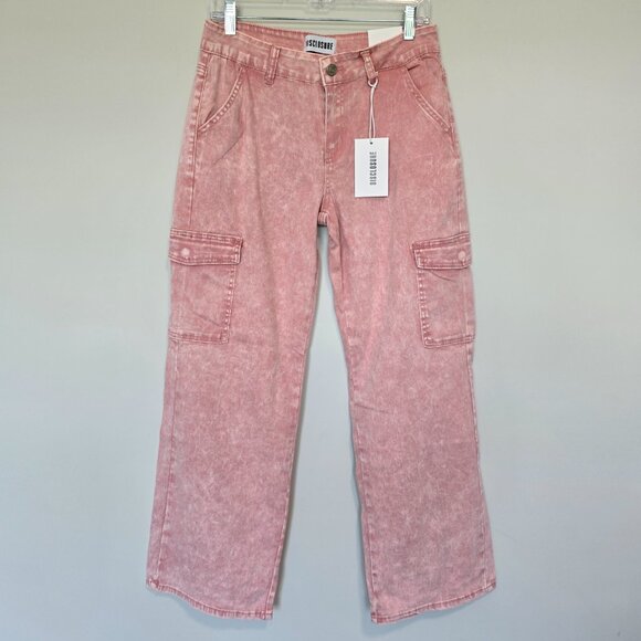 Disclosure Y2K Wide Leg Baggy Cargo Jeans Size 9/29 Pink NWT - Picture 1 of 6